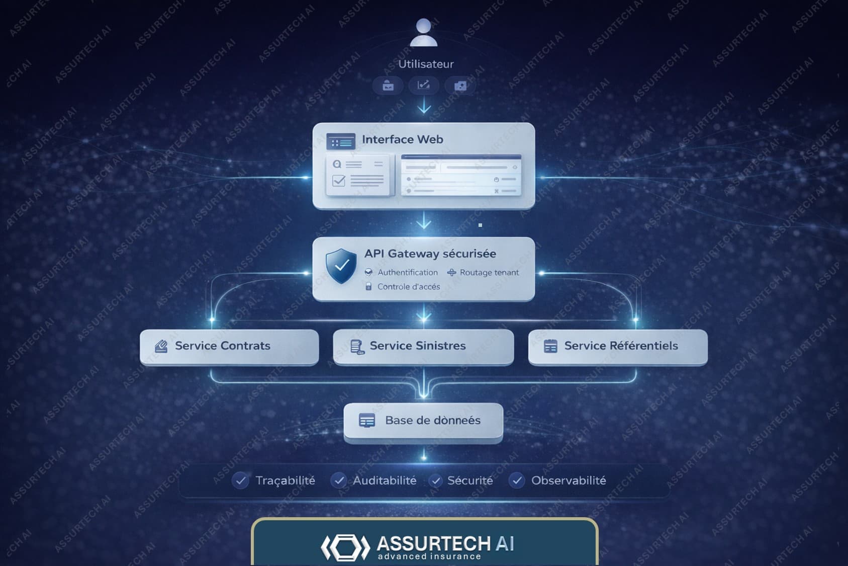 Schéma des flux métier de la plateforme